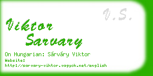viktor sarvary business card